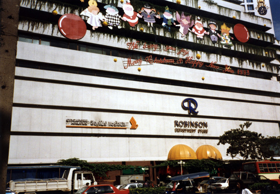 Popular Bangkok department store. Note the Christmas decorations in this overwhelmingly Buddhist country.
