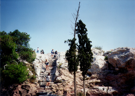 ATHENS: The steep climb to the Areopagos.