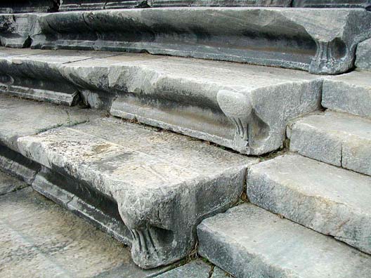 MILETUS: Theater seats. The curved bases helped to focus the sound in the vast theater.