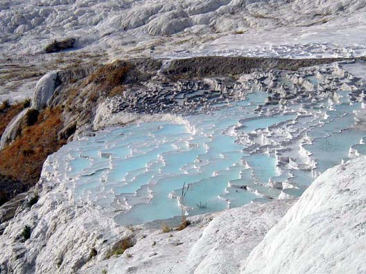 PAMUKKALE: The most famous feature of the site are these natural pools, filled with hauntingly pale blue water.