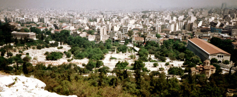 ATHENS: The view of the Agora (ancient marketplace) from the Acropolis.