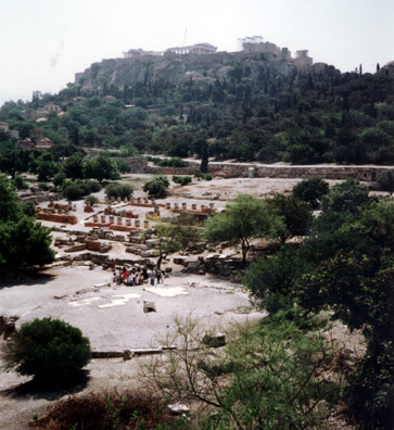 ATHENS: View of the Acropolis from the Agora, where we also visited the Temple of Theseus/Hephaestus and the museum in the reconstructed Stoa.