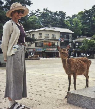MIYAJIMA: May 18: We took a ferry to the island of Miyajima. One of its famous tame deer greeted us shortly after we landed.