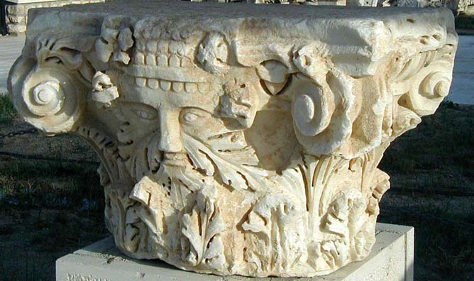 HIEROPOLIS: This one looks like a Medieval Green Man, symbol of the wild woods, but his image is known to have appeared in ancient Roman art here as early as the 2nd Century CE.