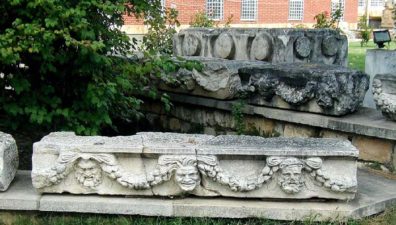 AFRODISIAS: Carved ornament based on theater masks.