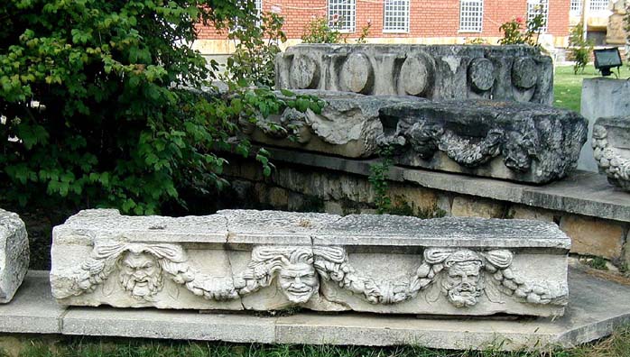 AFRODISIAS: Carved ornament based on theater masks.