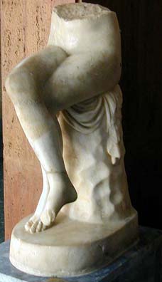 AFRODISIAS MUSEUM: In contrast, here's a lovely torso in an unusual pose: seated; probably Aphrodite because she was the only goddess routinely depicted nude in Classical art.