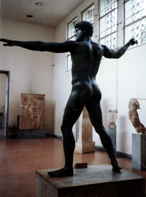 ATHENS:The famous bronze statue of Poseidon (formerly thought to be Zeus), from an angle you don't usually see in the art books.