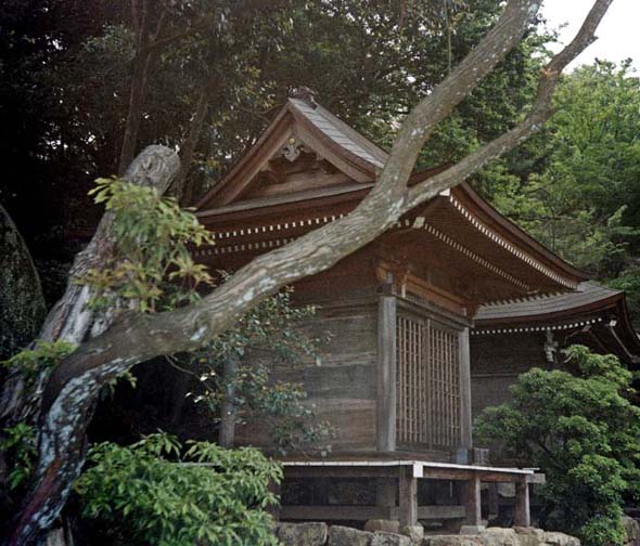 MIYAJIMA: One of several small shrines along the path up Mt. Misen, Miyajima Island. May 18, 1998