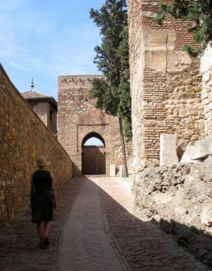 MALAGE: Inside, the way to the gardens and terraces below the palace.