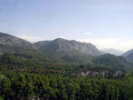 PHASELIS: This is the only shot we managed out the bus window. It gives a glimpse of the spectacular mountains between Antalya and Konya.