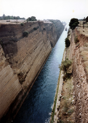 CORINTH: The Corinth canal, as we set out on our Peloponnesian bus tour May 22.