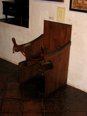 MALAGE: A serious toilet, with handles (chamber pot not included). In Museo de artes y costumbres populares, Mlaga.