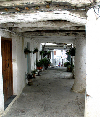LAS ALPUJARRAS: Traditional architecture, with natural wood beams shielding the house fronts from the summer sun and the winter snow.
