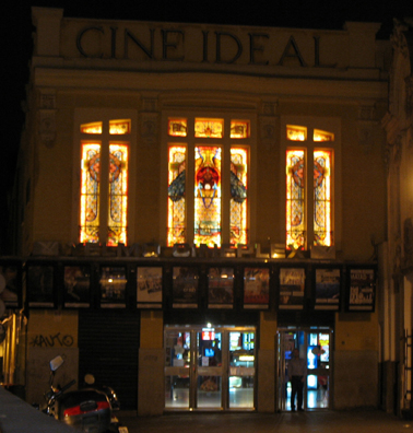 MADRID: On our stroll back to the apartment we passed this movie theater with striking art nouveau stained-glass windows.