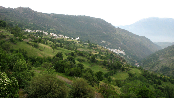 LAS ALPUJARRAS: Viewed from Capileira. As you drive uphill, you pass through Pampaneira, then Bubin, before ascending to Capileira.