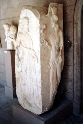 CORINTH: Flower-bearing maiden in the Corinth museum.