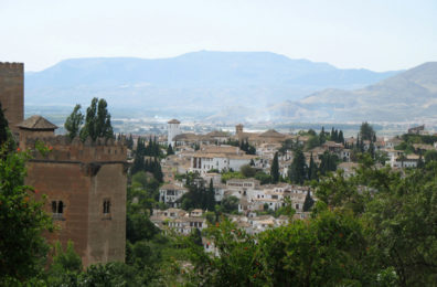 ALHAMBRA: View of the Albaicín from the walls.