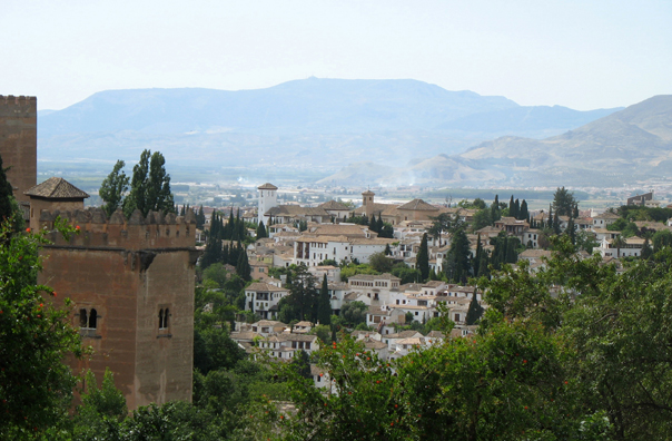 ALHAMBRA: View of the Albaicín from the walls.