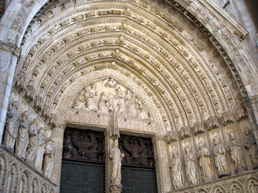 TOLEDO: But the main entrance, where tourists pay to go in, has a magnificent Gothic arched doorway.