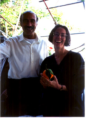 EPIDAURUS: We stopped for a swim at Tolo Beach, and a great seafood luncheon at the Cafe Zeus cooked up by proprietor/chef/waiter Paris, who has here awarded a golden orange to Paula, causing less trouble than the golden apple his namesake awarded Aphrodite.