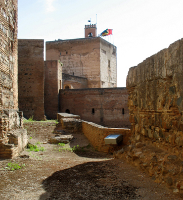 ALHAMBRA: View of the Torre de la Vela (watchtower) in the Alcazaba