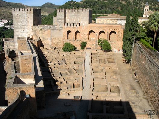 ALHAMBRA: View of the Alcazaba from the Torre de la Vela.