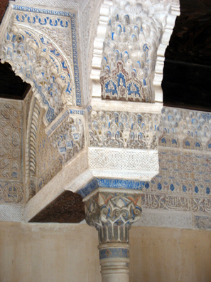 ALHAMBRA: Note the traces of original blue paint on the capital.