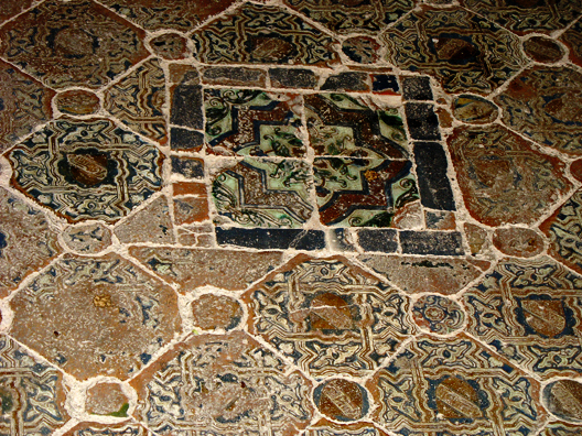 ALHAMBRA: Detail of floor tiles.