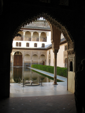 ALHAMBRA: View through arch of the Patio de los Arrayanes.