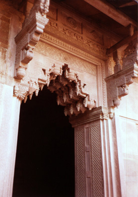 Persian-influenced decorative style marks Mughal buildings. 17th C.