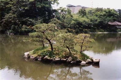 HIROSHIMA: One of ten artificial islands in the garden. May 19, 1998