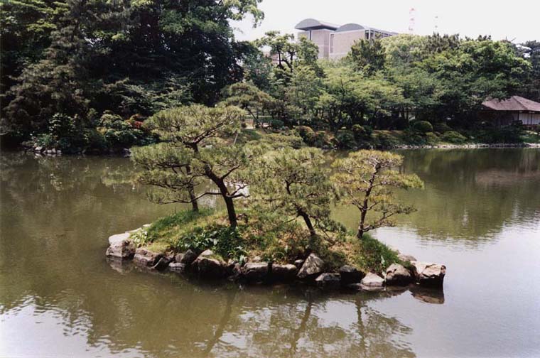 HIROSHIMA: One of ten artificial islands in the garden. May 19, 1998