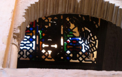 ALHAMBRA: The sole remaining fragment of original stained glass in the Alhambra.