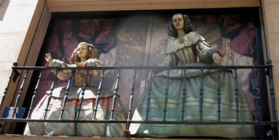 MADRID: The next day was largely devoted to exploring art museums. We were amused by the life-sized figures on a storefront balcony reproducing various figures from the paintings of Goya.