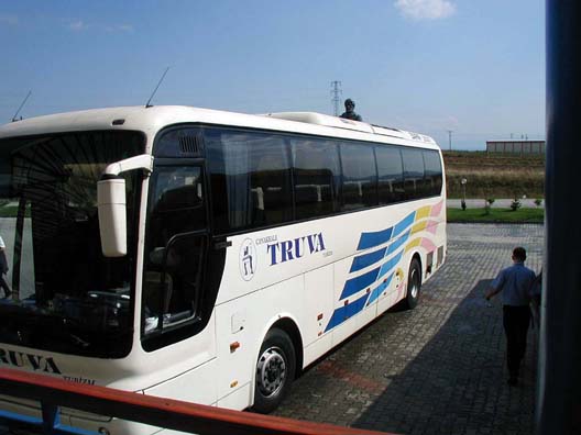 After three days in Istanbul, we began our travels around the country by taking a bus to visit the site of ancient Troy. Coincidentally, we wound up using the Truva ("Troy") bus line whose corporate symbol is the Trojan Horse.