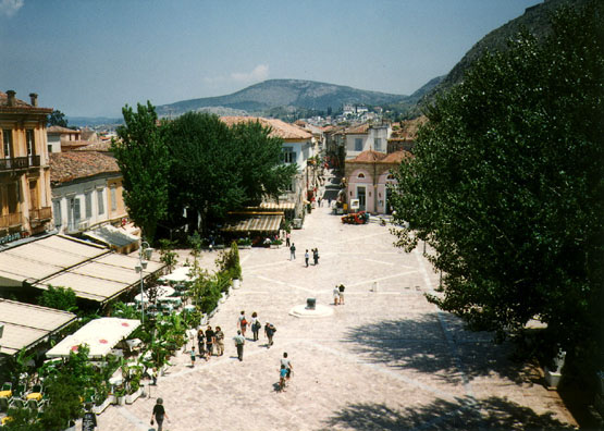 NAFPLION: We had a great lunch in the square of Nafplion (or Nauplion) and explored its museum's collection of pre-classical pottery. I took this shot out of the museum's window.