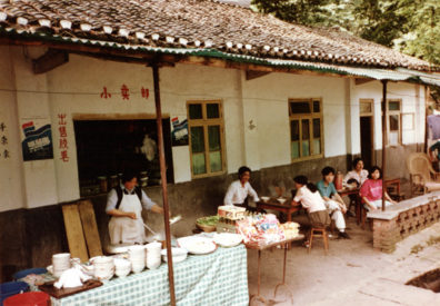 ROADSIDE RESTAURANT: Food on display at a streetside restaurant.