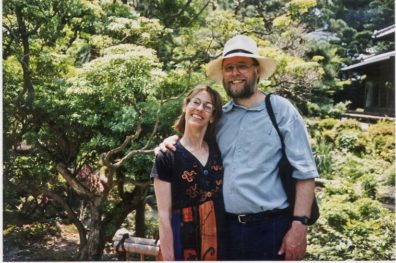 NARA: Paul and Paula preparing to enter the Yoshikien Garden, comprising a pond, moss garden, a tea ceremony hut.