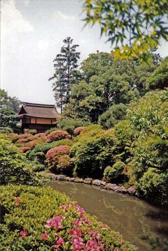 NARA: Mounds of azaleas blossom along this stream in this famous Isui-en Gardens. May 21, 1998