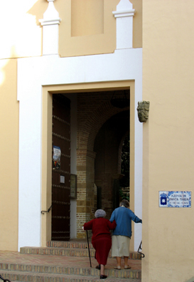 CARMONA: Carmona is a real functioning town rather than a mere tourist center. These local women obviously were going to the church to pray rather than take in the sights.