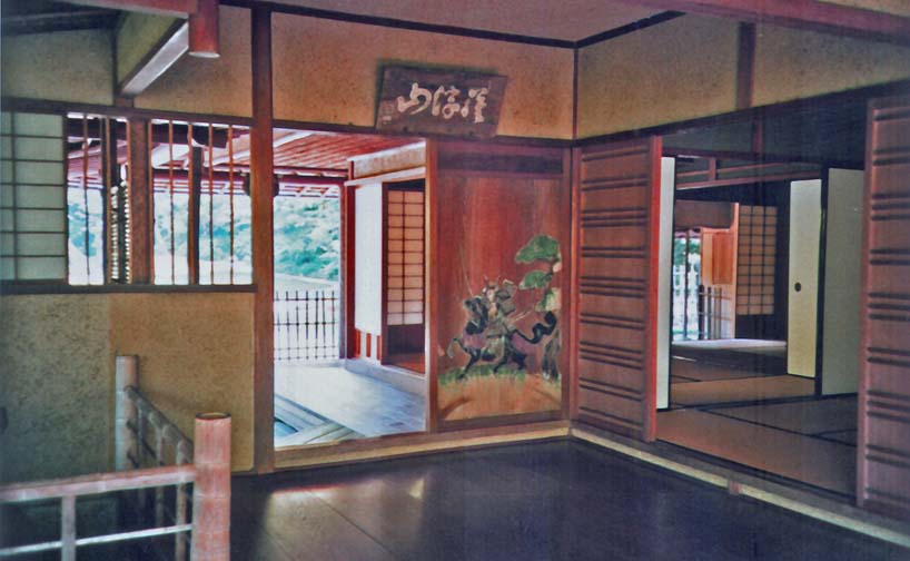 NARA: A glimpse into the cottage used for tea ceremonies. Like most Japanese traditional architecture, it is very open to the outside.