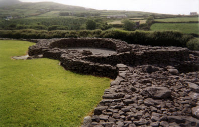 DINGLE PENINSULA: Another of the building foundations at Riasc.