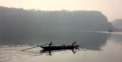 LESHAN: Boat on the river.