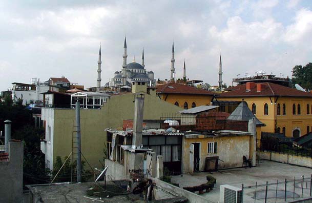ISTANBUL: Continue turning left and you catch a glimpse of the magnificent domes and minarets of the Blue Mosque rising above the nearby Four Seasons Hotel (the yellow building on the right with the red roof, built inside a former prison).