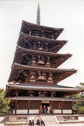 NARA: The Five-Story Pagoda, the oldest such pagoda in Japan, dating from some time before 800.