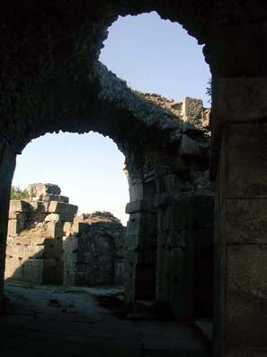 ASCLEPION: ...leading to the elaborate arched space of the temple at the other end.