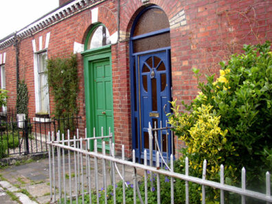 DUBLIN: The Joyce family, like the Dedalus family in Portrait of the Artist as a Young Man, had to move frequently to escape unpaid landlords. Behind the green door is 44 Fontenay St., the last house Joyce lived in with his family before leaving Ireland. The Irish love to paint their front doors with brilliant and varied colors (it's rare to see two alike next to each other).