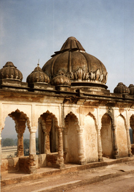 Some of the elaborate decoration on the roof of the mosque.