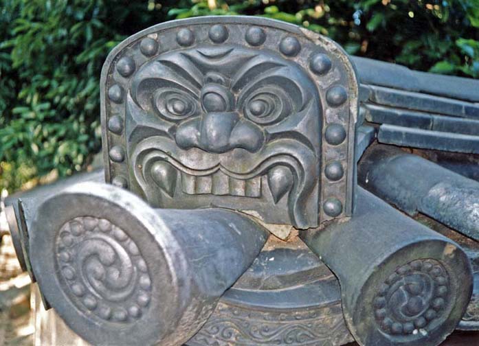 NARA: Another fierce-looking guardian spirit images on its roof. May 21, 1998